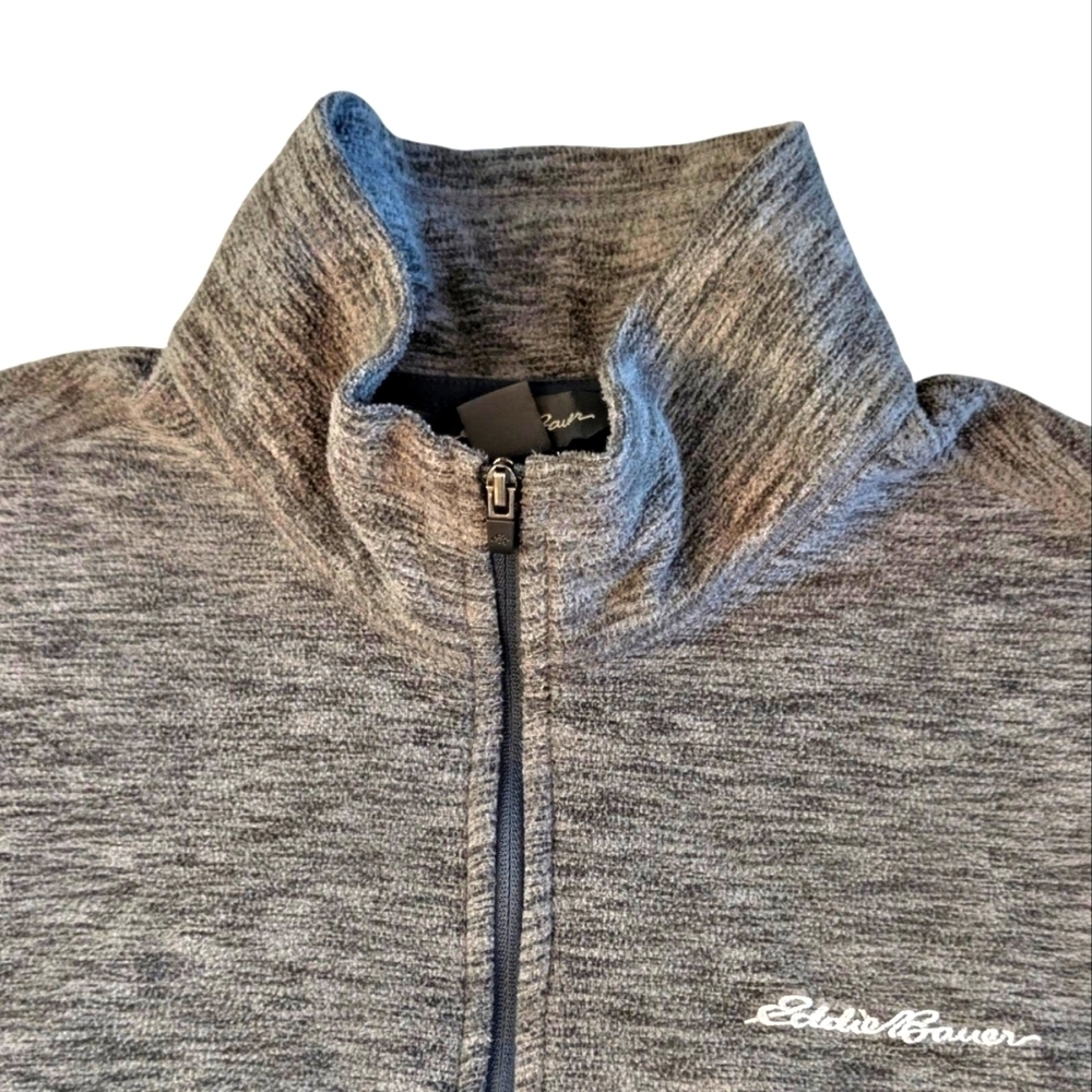 Eddie Bauer Men's Fleece Gray Quarter Zip Pullover Size M - Picture 8 of 8